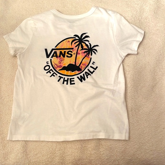 Womens Vans Off The Wall small white t-shirt. Gorgeous palm tree on back. - Picture 2 of 2